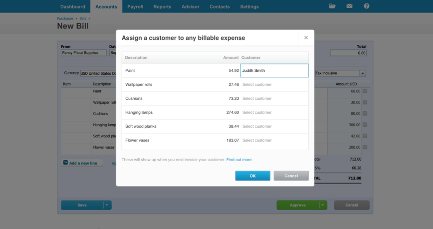 Billable Expenses Assign Customer 1